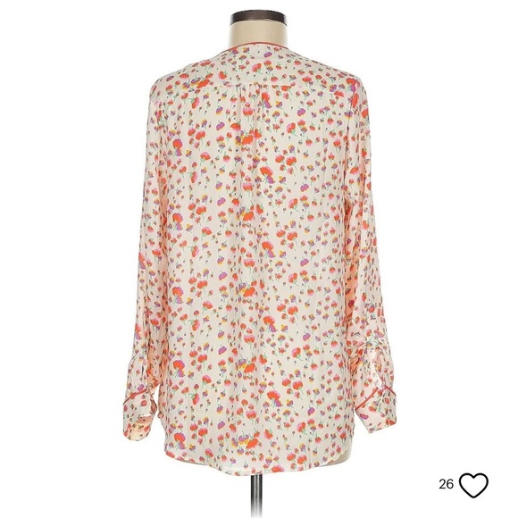 MODCLOTH Podcast Co-Host Floral Blouse Top Falling Blossoms Long Sleeve Medium - Picture 5 of 15